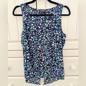 Express Women's Floral Blouse - Black and Purple